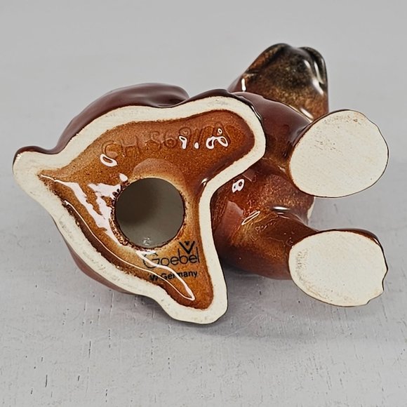 Vintage Goebel Boxer Puppy Sitting Figurine West Germany CH569/A - Picture 7 of 8